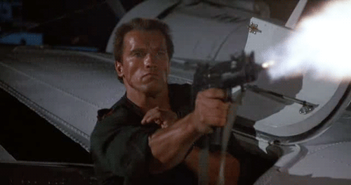Arnold Schwarzenegger with UZI